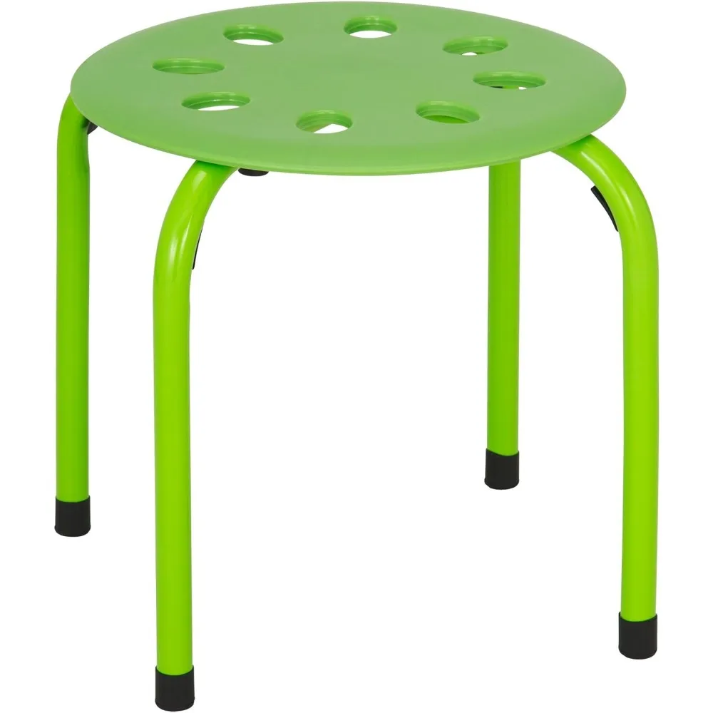 Daycare Stacking Stools for Kids, 12" Children's Portable Nesting Office and Classroom Stools, Assorted Color, Pack of 5