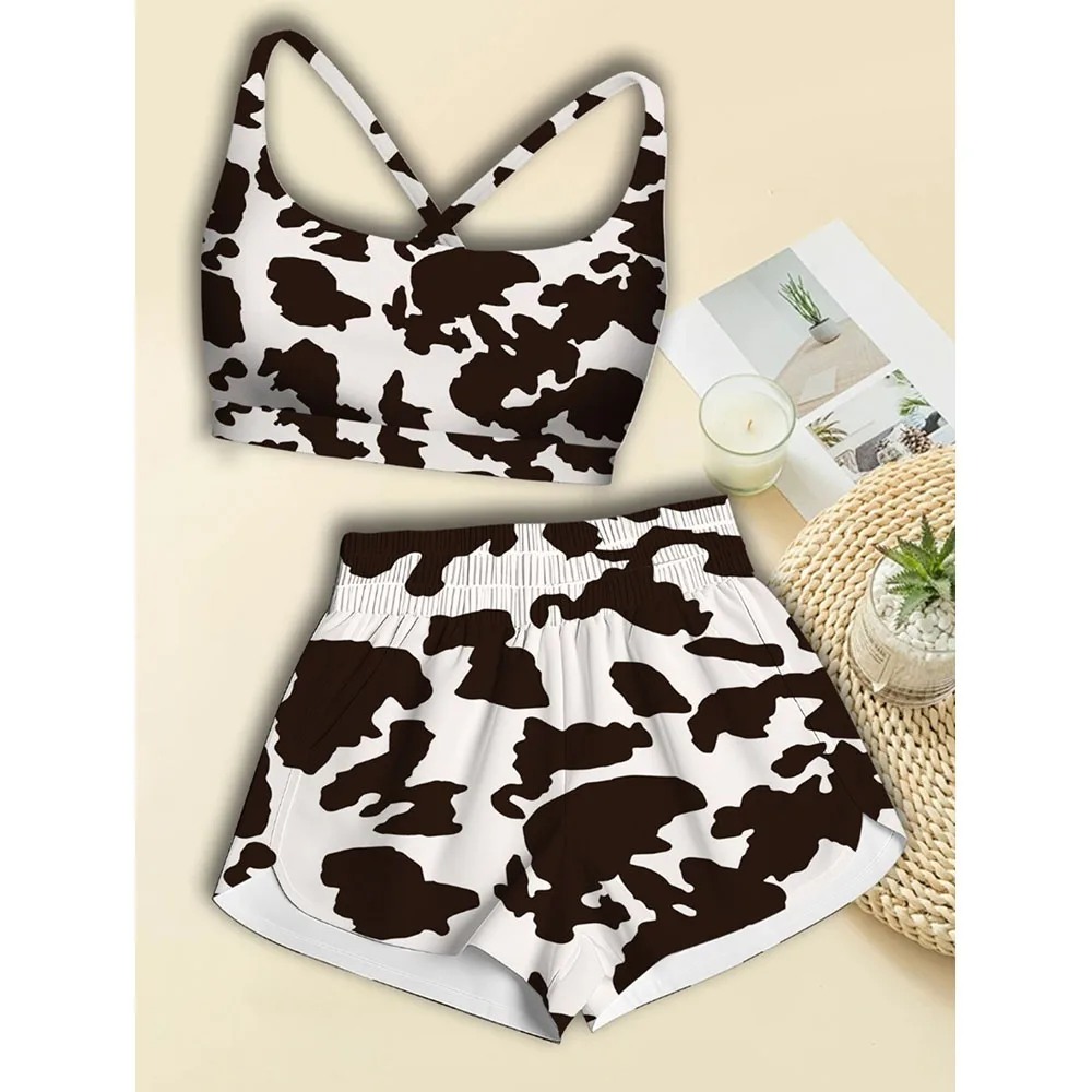 Spring and summer women's casual niche beach style multi-color bikini beach set