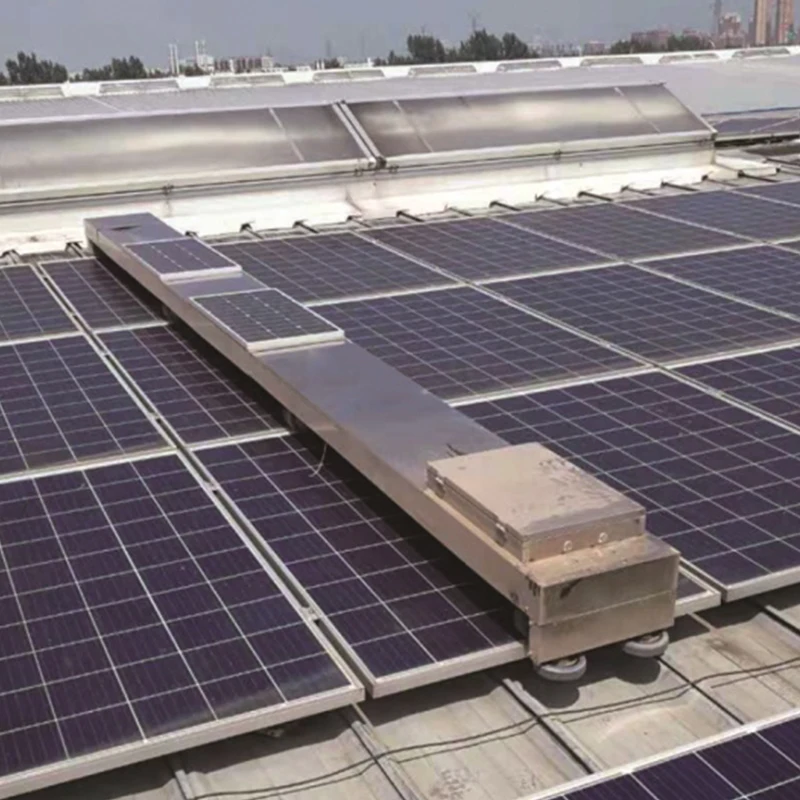 Rotating Fully Automatic Solar Panel Cleaning Robot with Aluminium Alloy Brush Tools for Power Plant Rooftop Solar Farm Washing