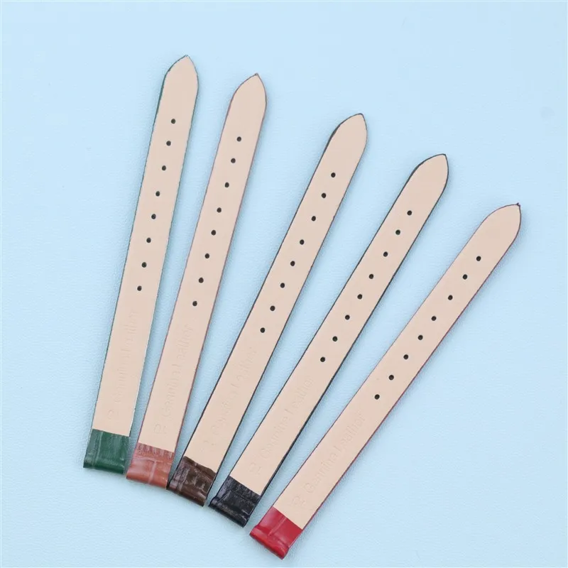 Soft Slim Leather Watch Strap Genuine Leather Bamboo pattern 8mm-16mm Leather Women Watchbands Genuine Band High Quality