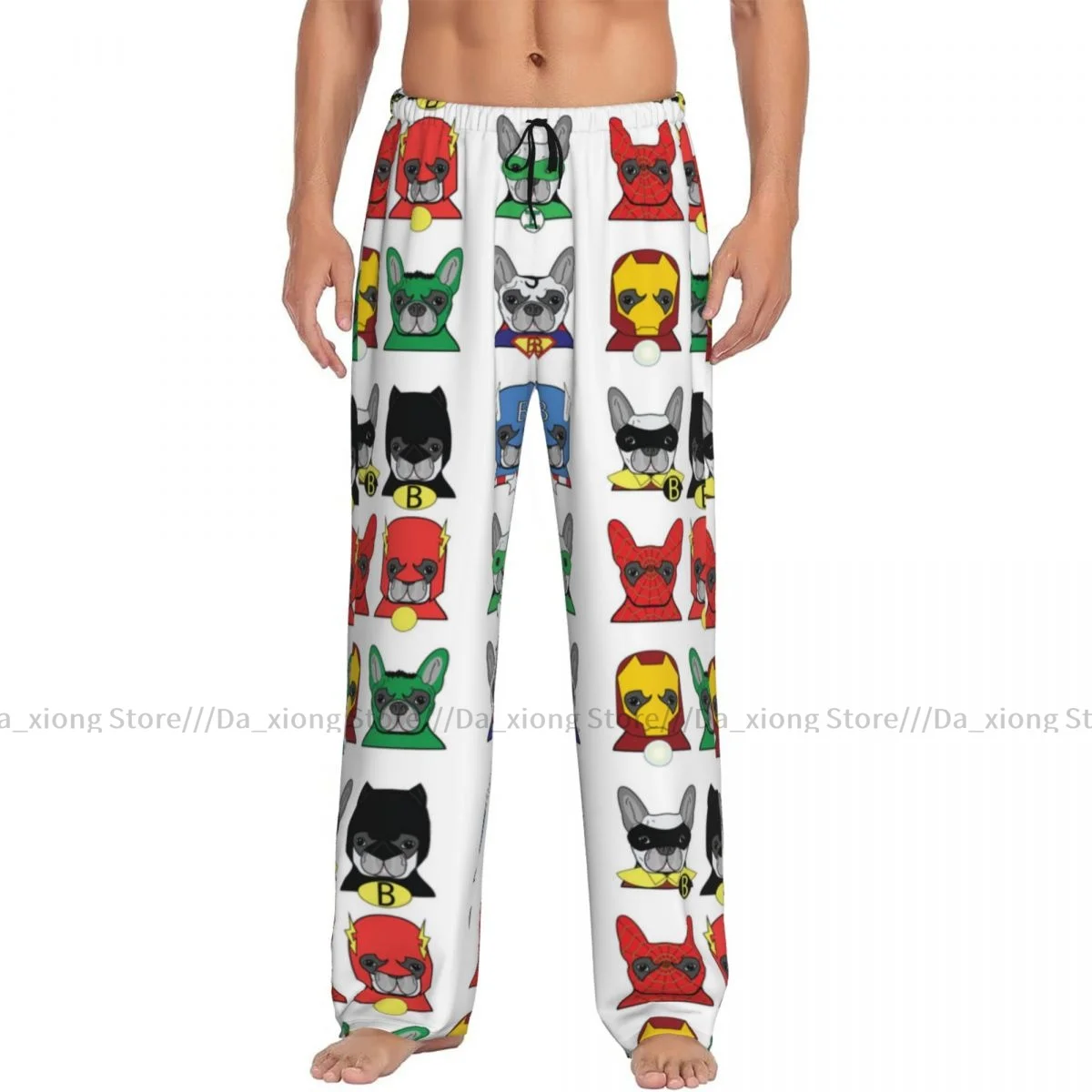 French Bulldog Dog Heroes Icons Mens Pajamas Pyjamas Pants Lounge Pants Sleep Bottoms