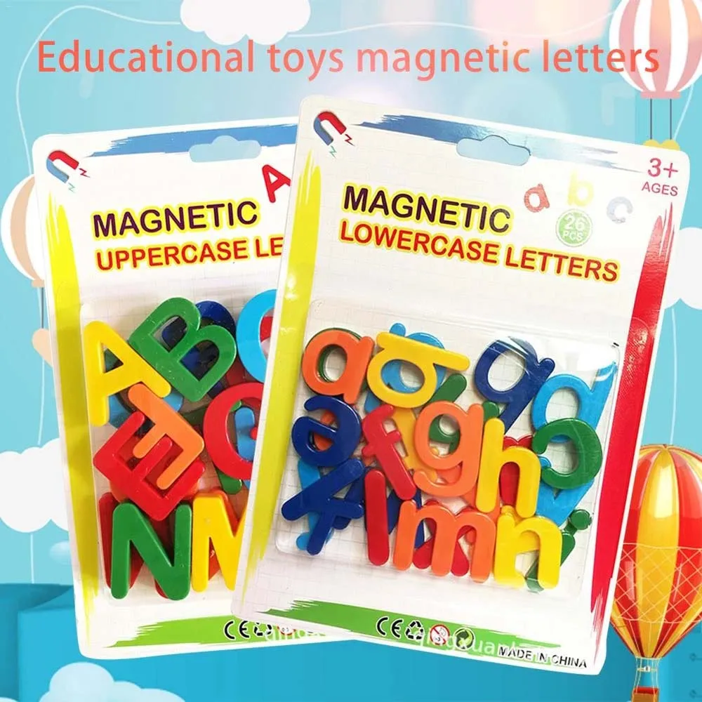 26pcs Magnetic Learning Alphabet Magnetic Stickers Plastic Refrigerator Stickers Alphabet Letters Stickers Magnetic Digital