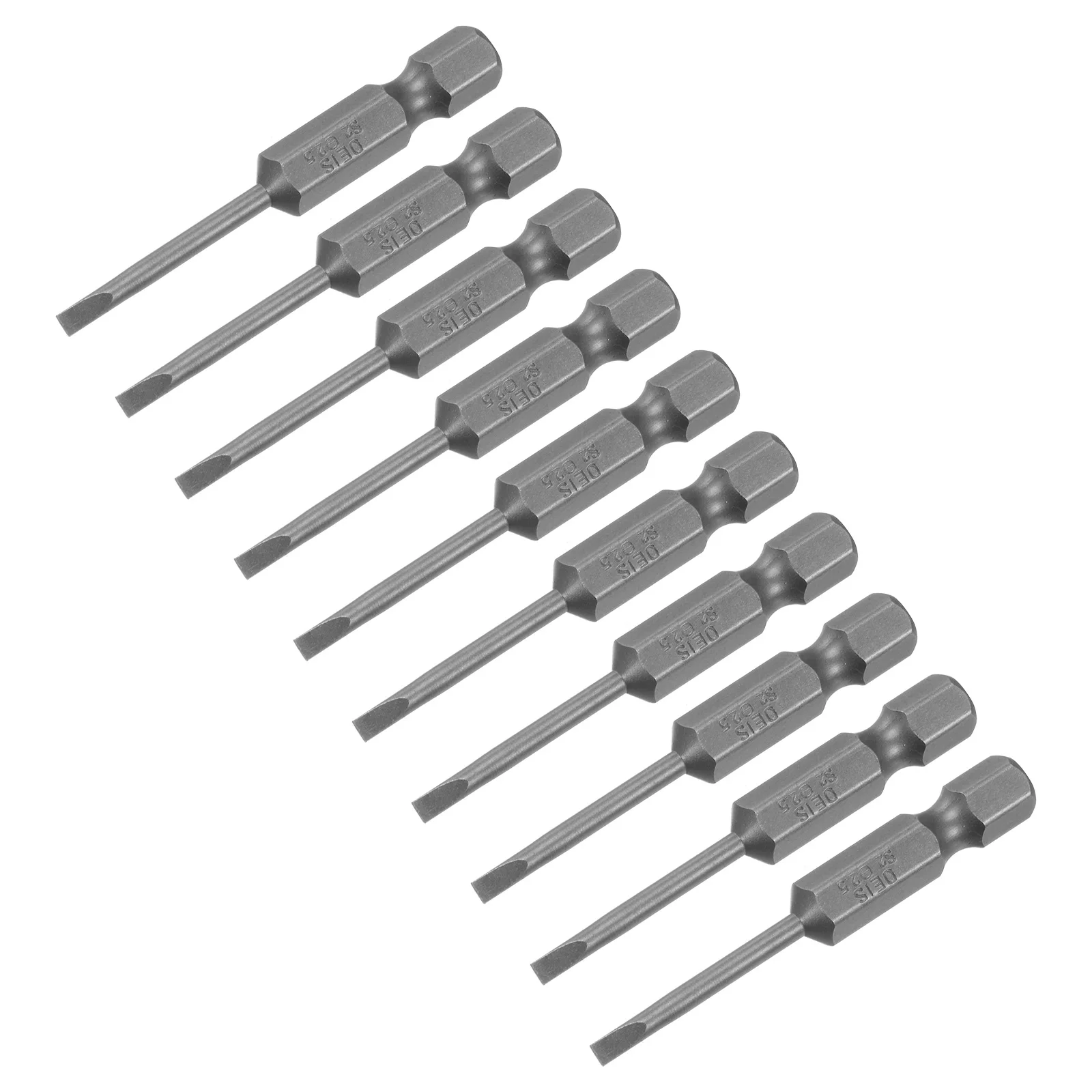 2/4/10/20pcs 2/2.5/3/4/5/6mm Slotted Screwdriver Bits 1/4