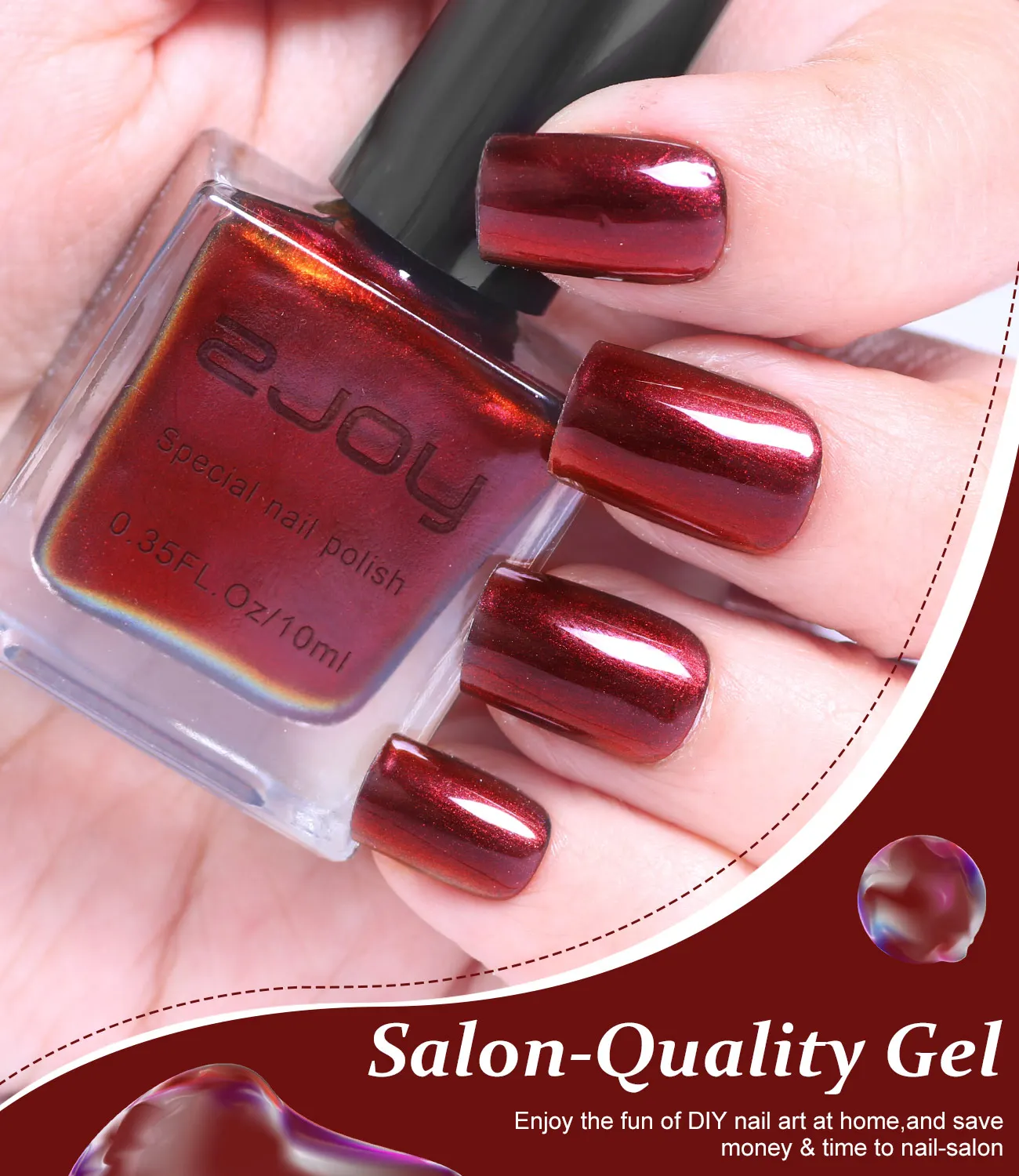 10Ml สีดำสีแดงเล็บ Quick แห้งปกติไม่มีหลอดไฟ Shiny Gel Base Coat Soak Off UV LED เคลือบเงาเล็บการตกแต่งศิลปะ