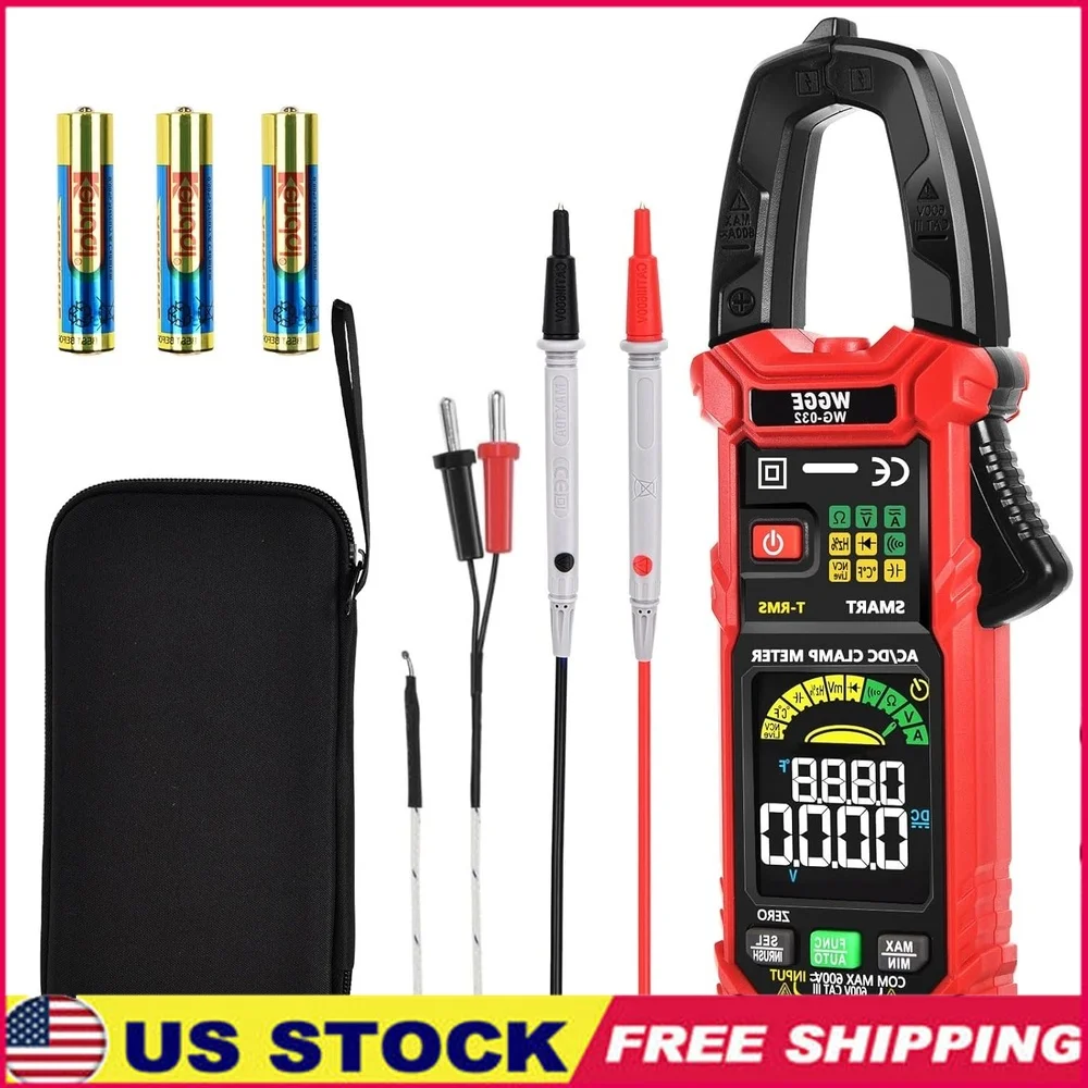 

Smart Digital Clamp Meter 6000 Counts Auto-Ranging T-RMS Voltmeter Amp Meter AC DC Current Voltage Measurement Non-Contact NCV