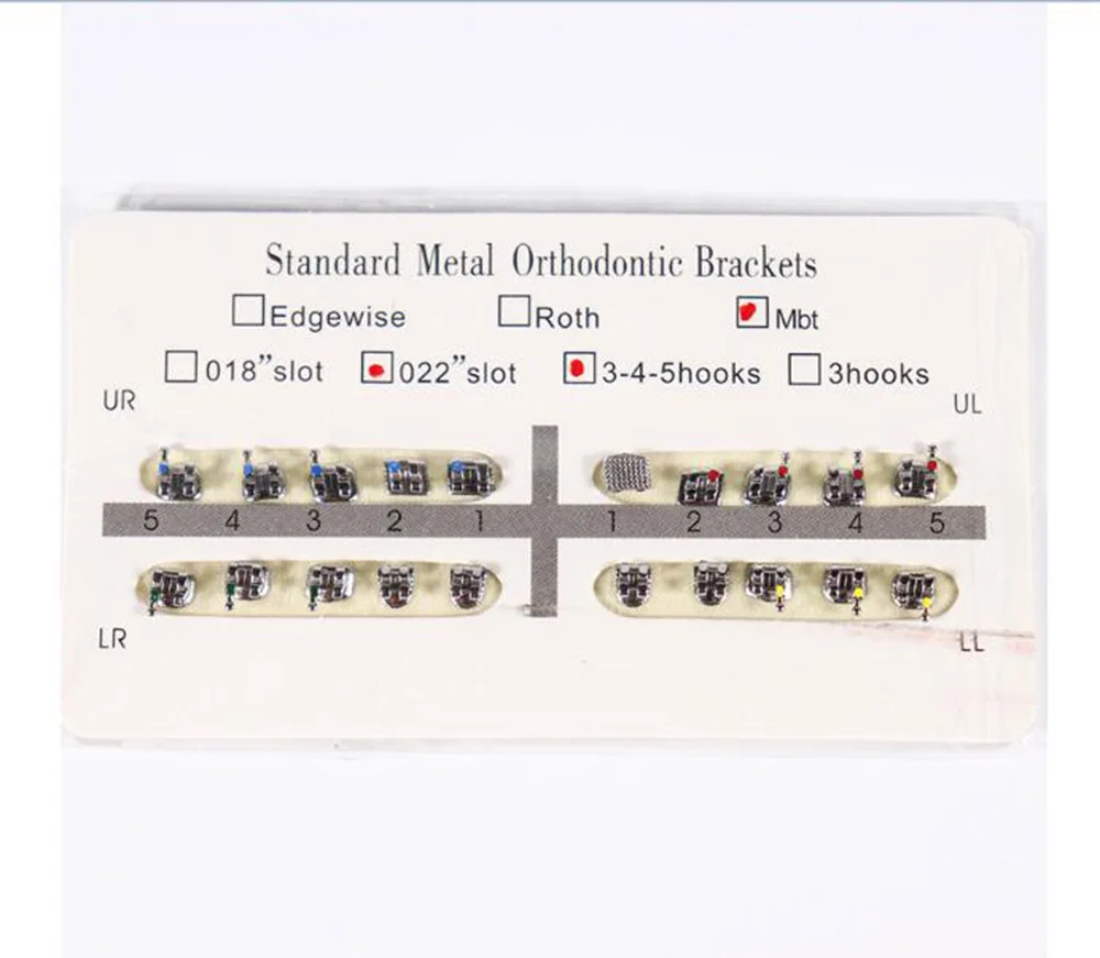 Dental Orthodontic Brackets Teeth Braces Dentistry Correction Bow Standard Edgewise Roth MBT 0.018 0.022 3 4 5 Hooks