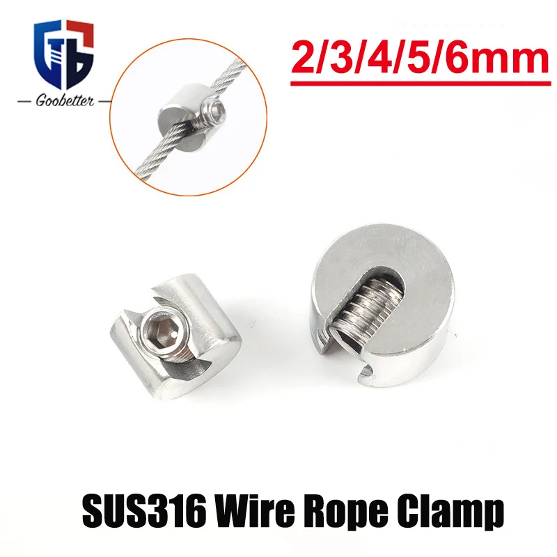 316 Stainles Steel Straight Slot Wire Rope Clamp Reinforced Single Groove Cable Clip 2mm 3mm 4 5 6mm Steel Cable Fixing Ferrule