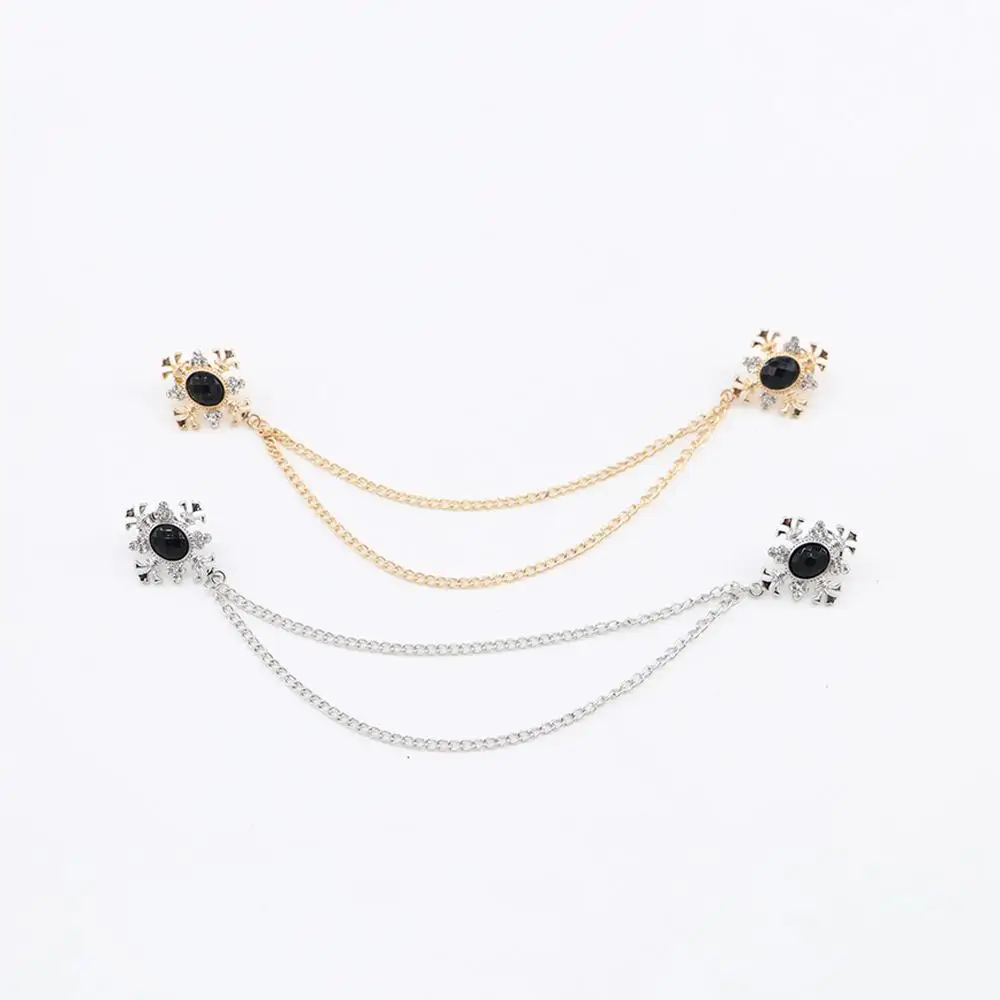 شخصية أنيقة شرابة سلسلة الزركون للبالغين حجر الراين الكورية شارة دبوس التلبيب دبوس مشبك النساء دبابيس الرجال طوق دبابيس #2