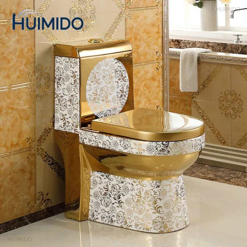 Household flush toilet Water-saving silent siphon Super swirl toilet Gold European toilet