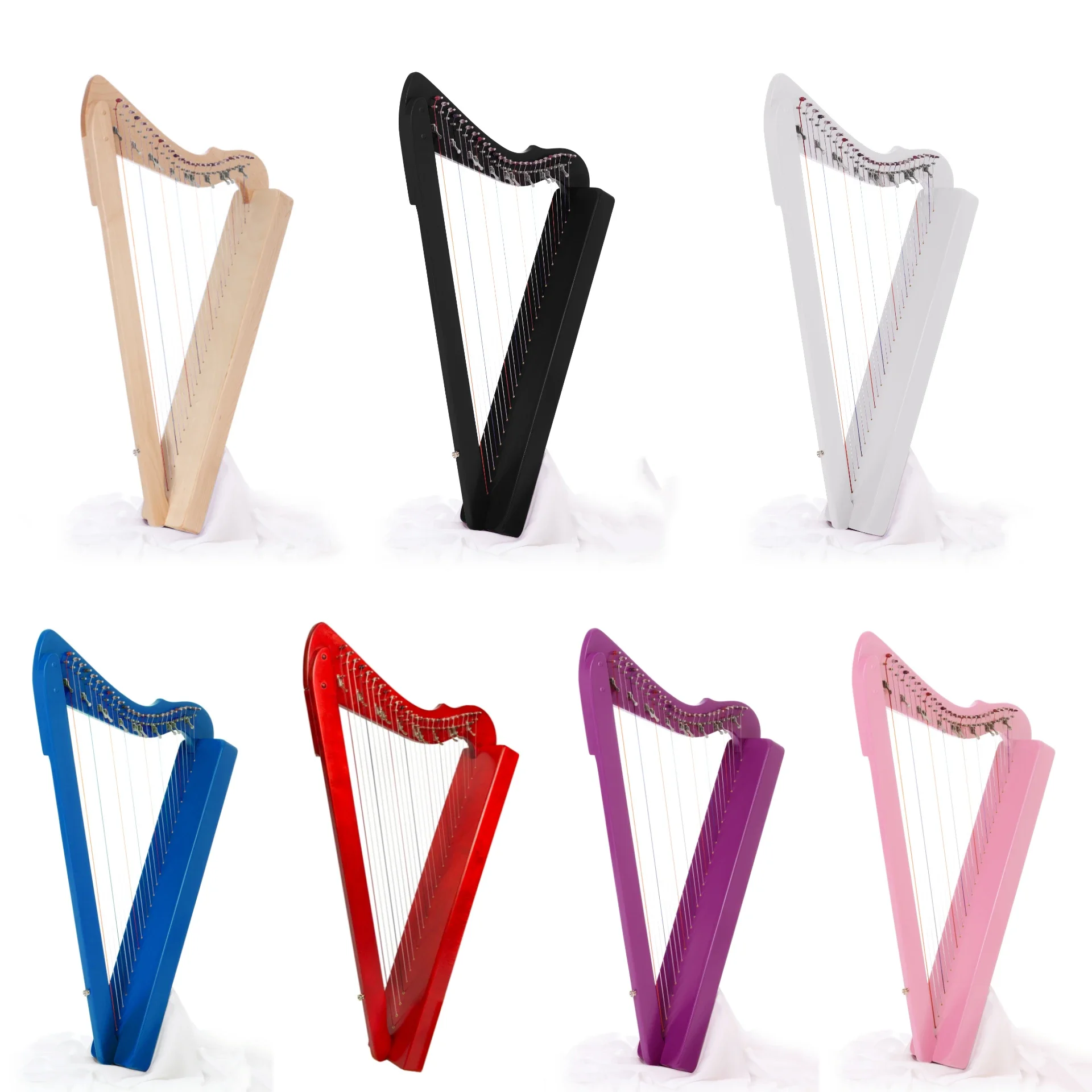 

Harp, European, modern, Irish, Celtic 26-string, beginner, adult instrument, portable