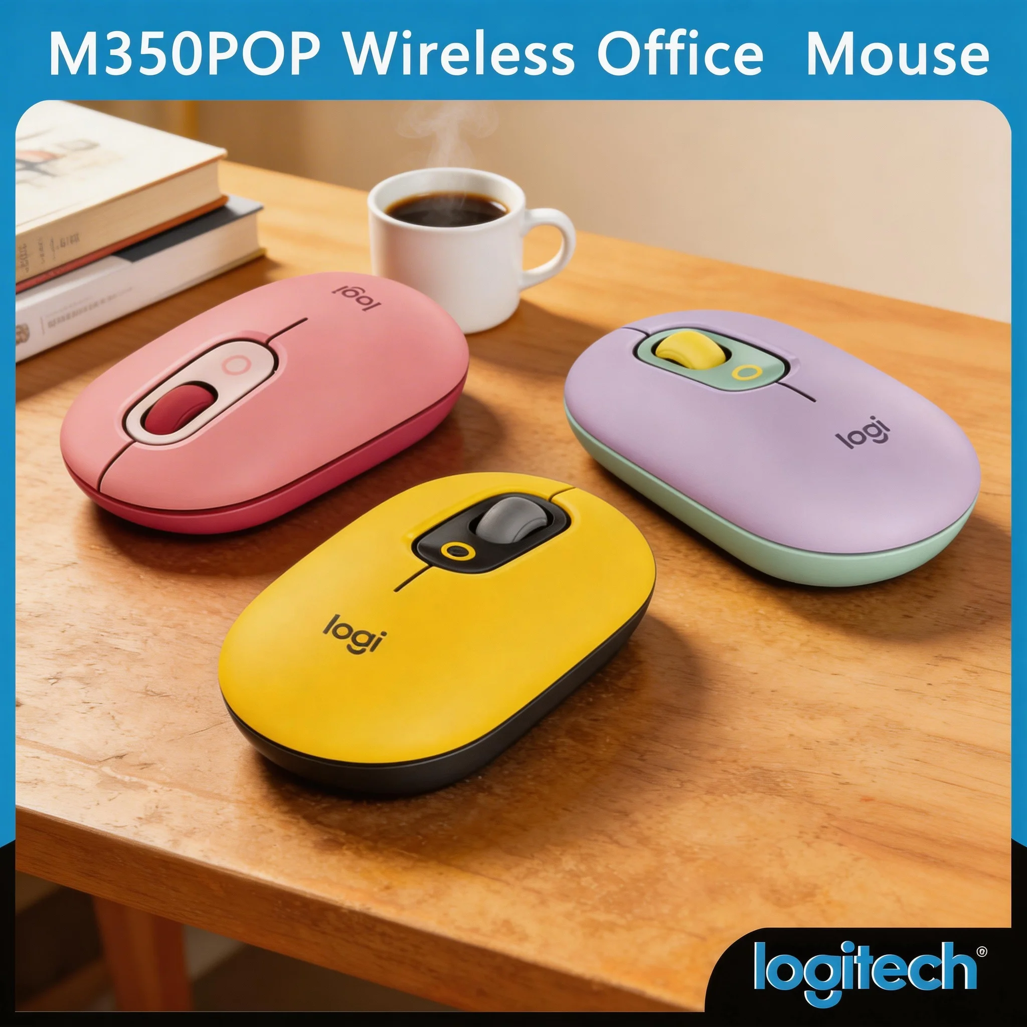 

Logitech POP Trendy Colorful Wireless Bluetooth Mouse Stylish Design Plug and Play for PC Mac Laptop Computer Peripherals