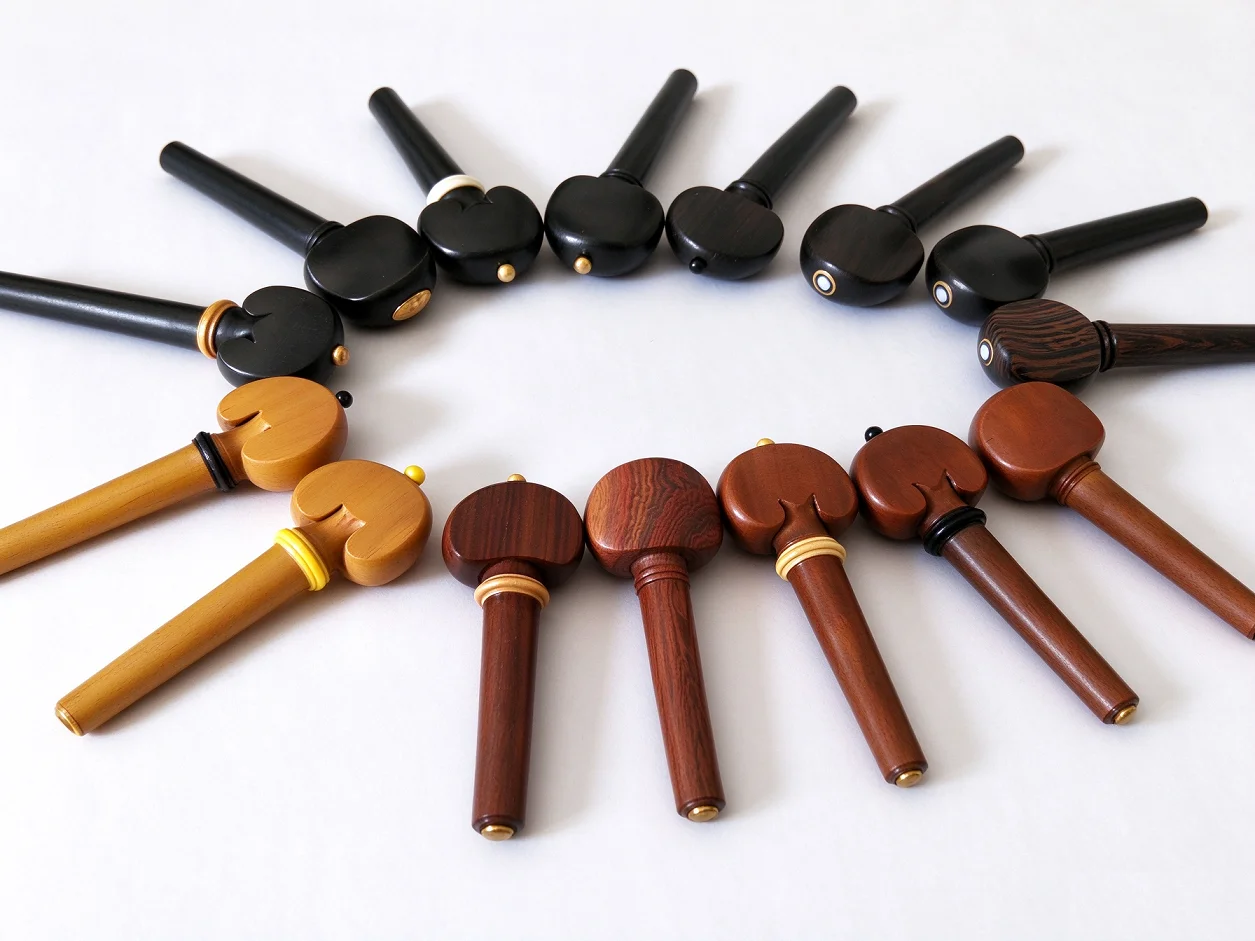 4 PCs Violin Pegs 4/4 With String Holes Fiddle Parts Different Wood