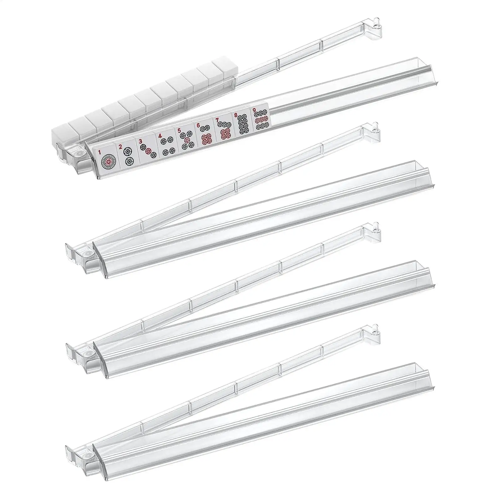 

Подставки для маджонга с держателями для плиток, 4 шт., акриловые аксессуары для маджонга, автоматический держатель для карт для семейных встреч