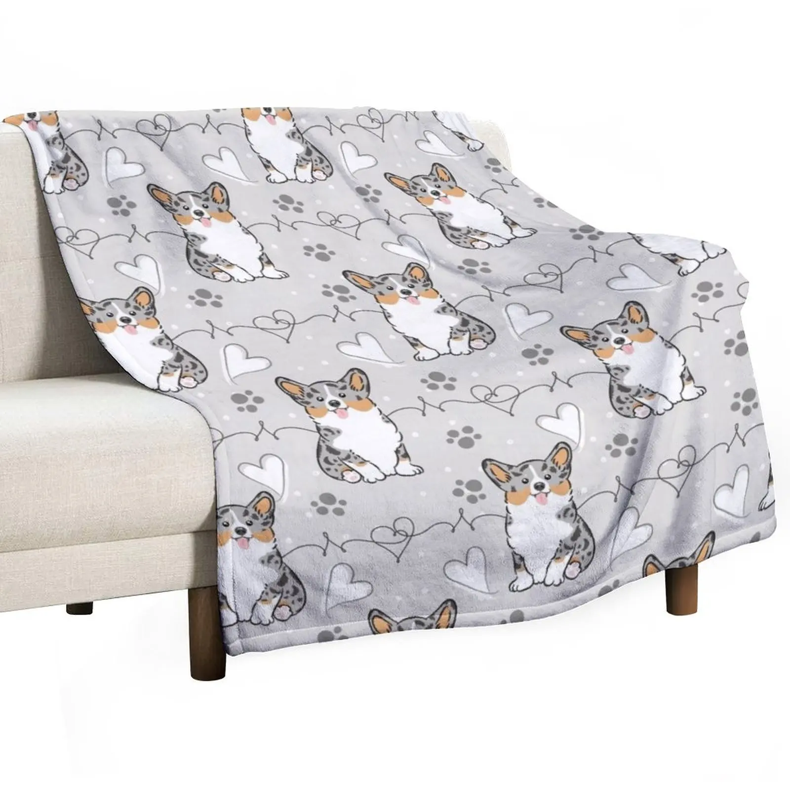 Love Corgi - Blue Merle 2 Throw Blanket Soft Beds Thermals For Travel Bed christmas gifts Cute Plaid Luxury Designer Blankets