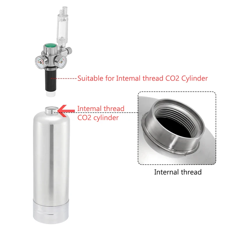 Internal Thread CO2 Steel Cylinder Generator Stainless Steel Valve Aquarium CO2 Carbon Fiber Filter Element Accessories Filter