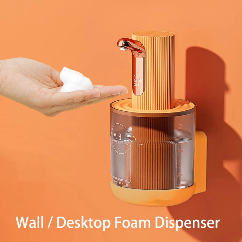 New Design Automatic Foam Soap Dispensers Bathroom Smart Washing Hand Machine with USB Charging High Quality ABS Material