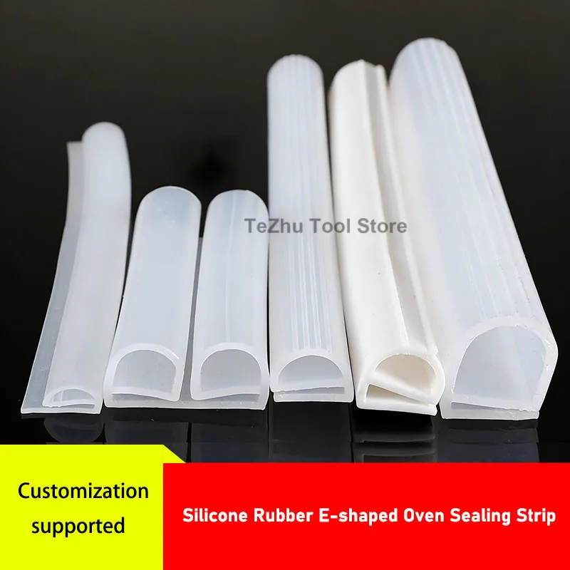 1Meter Silicone Rubber E-shaped Oven Sealing Strip High Temperature Resistant Sealing Strip Double E-shaped Groove Type Strip