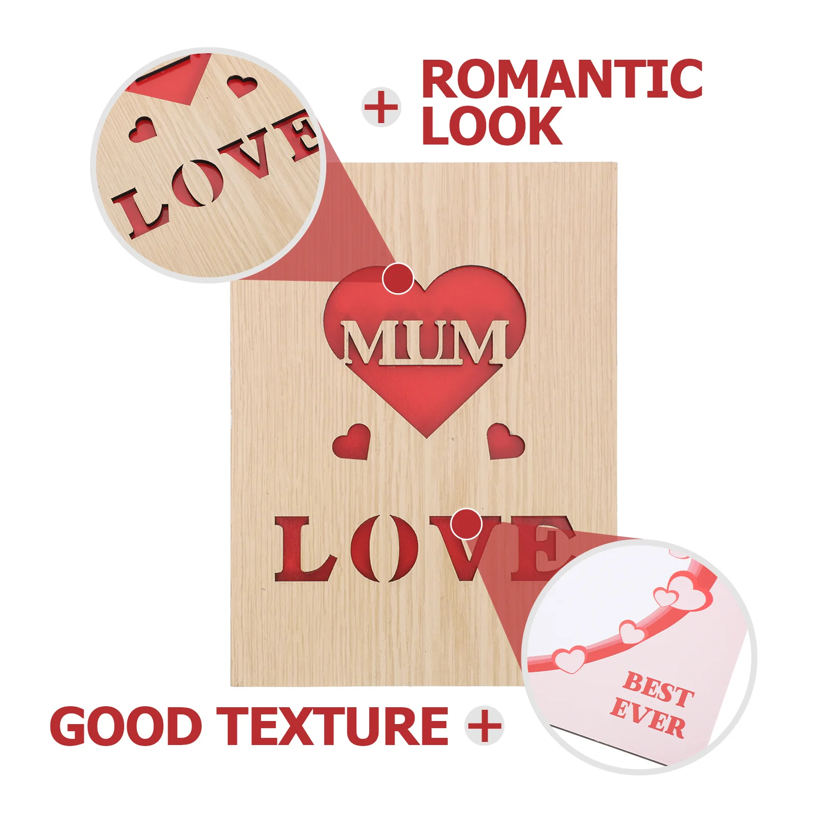 

Email Wooden Greeting Card Exquisite Manual Decorative Paper Mother's Day Memorial