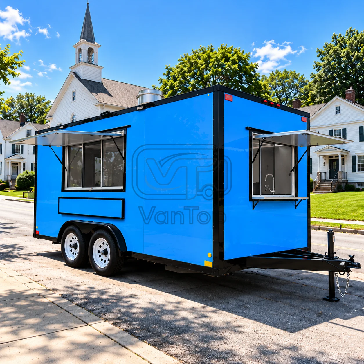 Food Trailer for Sale Custom Mobile Food Truck Trailer Commercial Concession Kitchen with Service Window