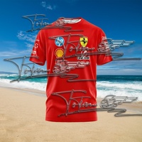 Men's Quick Drying F1 Ferrari Racing Team Short Sleeved T-shirt Daily Comfortable And Casual Sweat Wicking Racing Suit