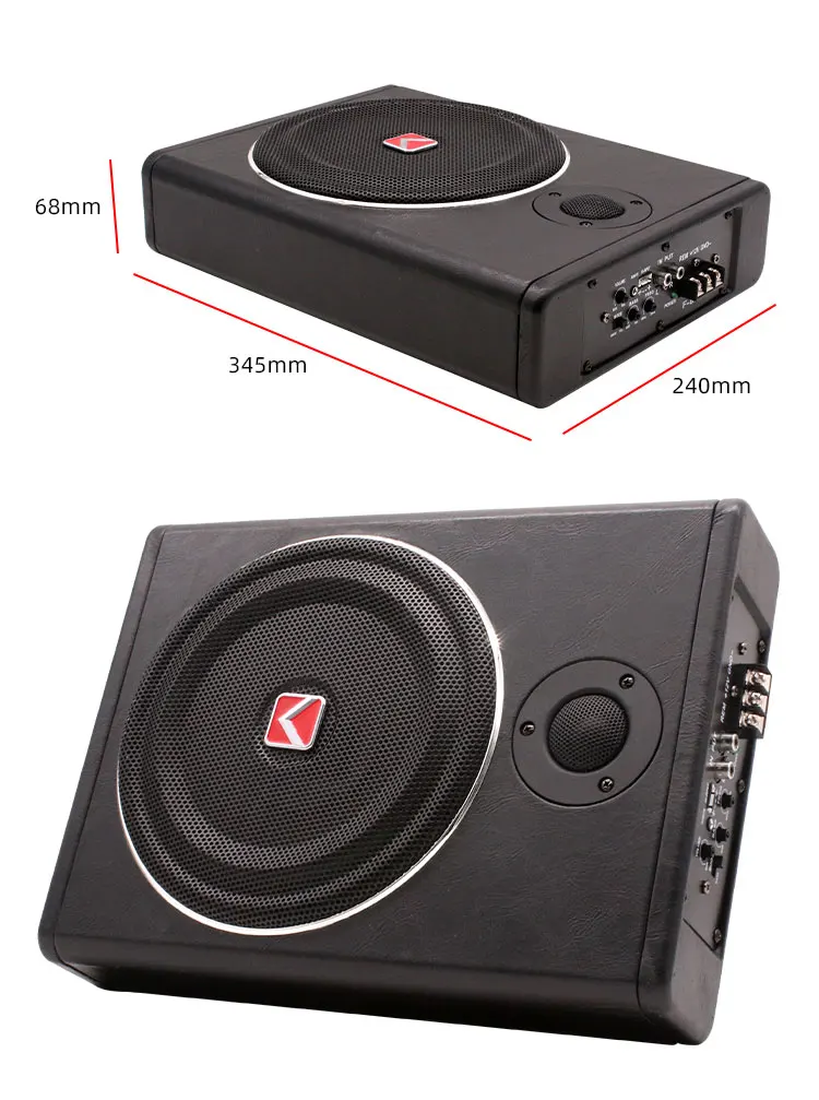 Portable 12v Mini High Power Under Seat Car Subwoofer Active Car Audio Slim 8 Inch Subwoofer