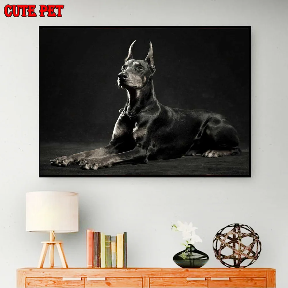 doberman pinscher Diamond Painting Cross Stitch DIY Full Square Drill Diamond Embroidery Mosaic animal dog Decoration Gift