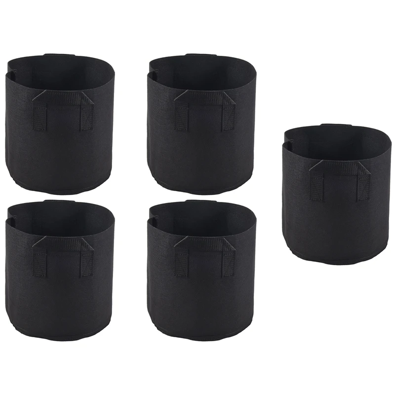 

BAAR-Fabric Pots Container, 5 Pack 3 Gallon Plant Grow Bags, Fabric Containers With Strap Handles For Potato, Flower, Home Garde