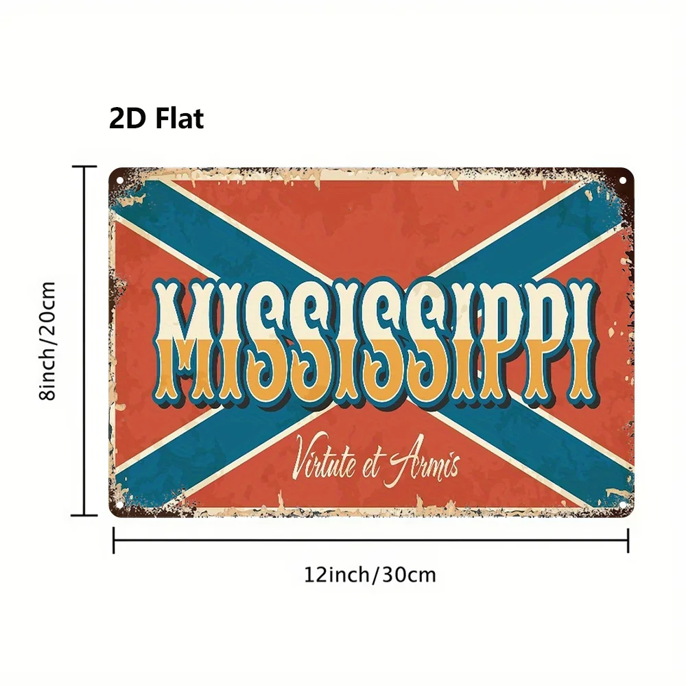 1pc Sign Featuring a Vintage Style Design of The Southern State Flag of America, Classic Character Design, Vibrant Colors,