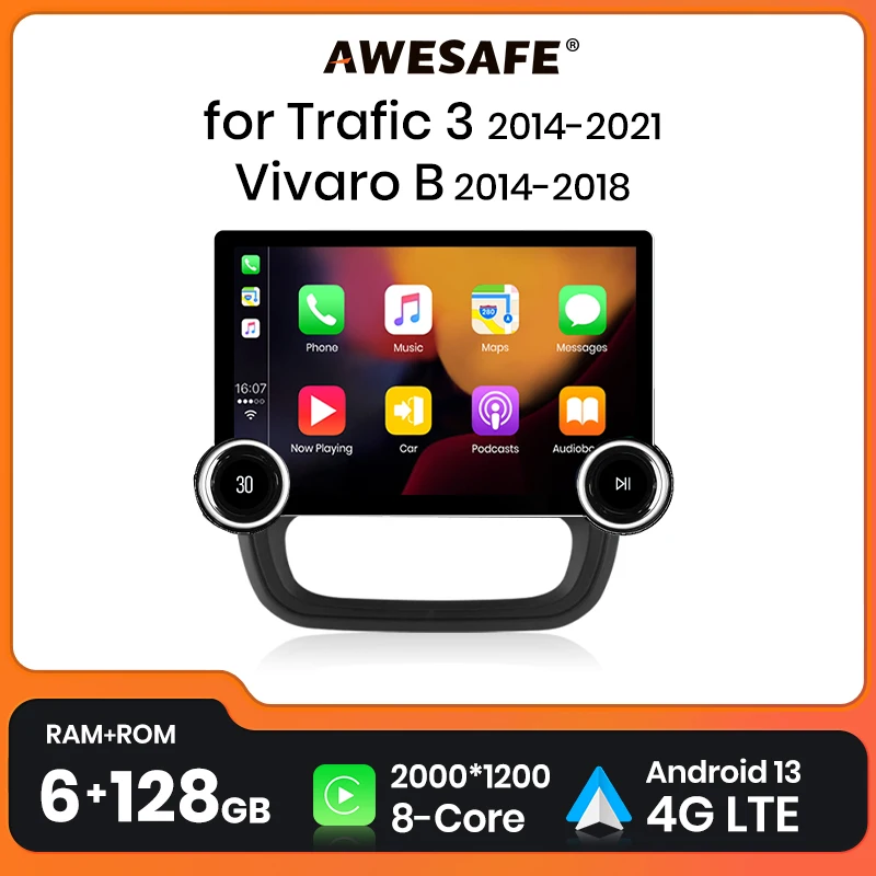 AWESAFE X8 11.5“ 2K 2000*1200 QLED CarPlay Android Auto Car Radio for Renault Trafic 2015-2019 Multimedia autoradio