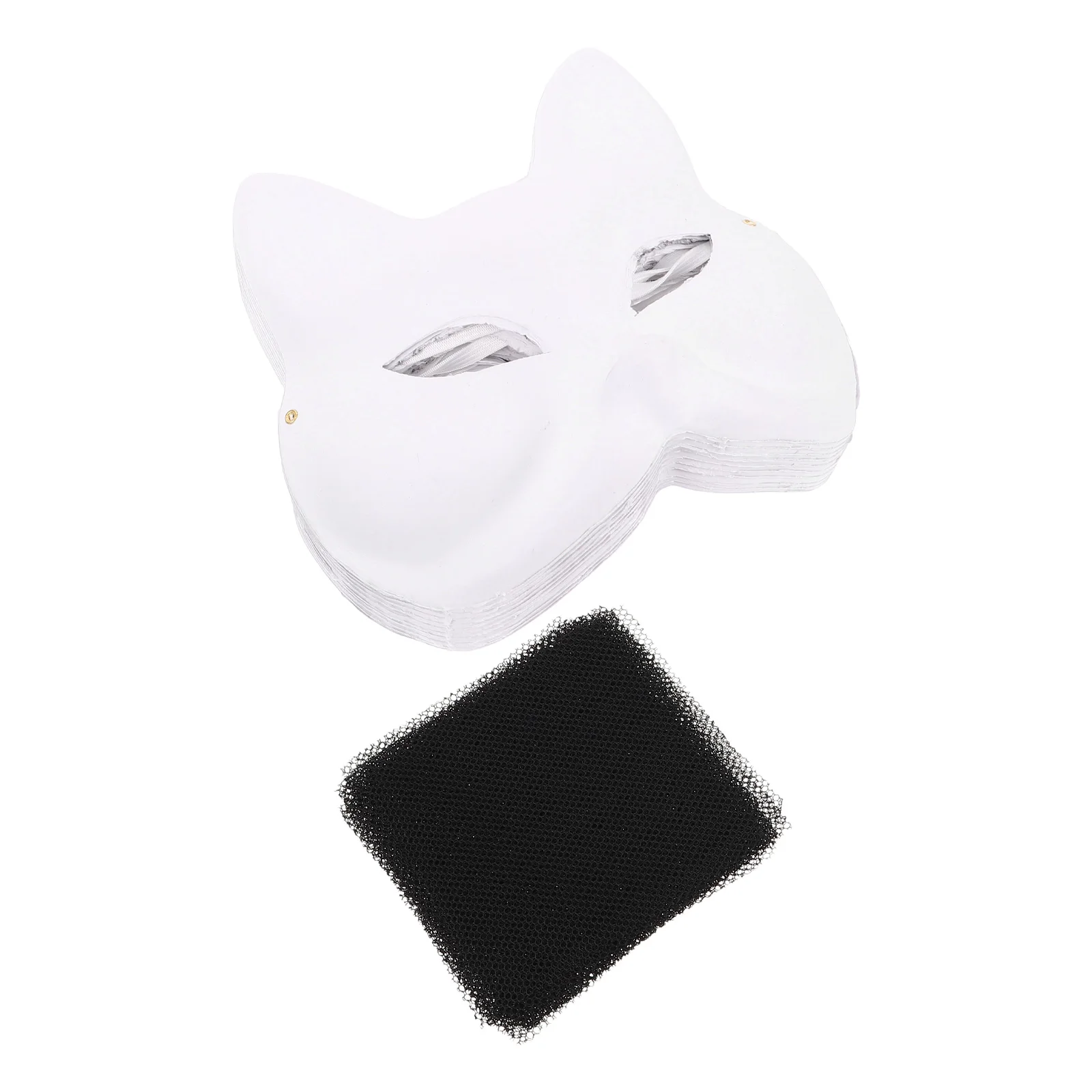 

10Pcs Fox Mask DIY Unpainted White Paper Craft Animal Face Costume for Halloween Party Accessories Cosplay Fox Masquerade Mask