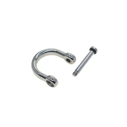 mirror polished small mini 0.5inch stainless steel Screw lock bow U D Shackle Joint Connector FOB KeyChains DIY hooks