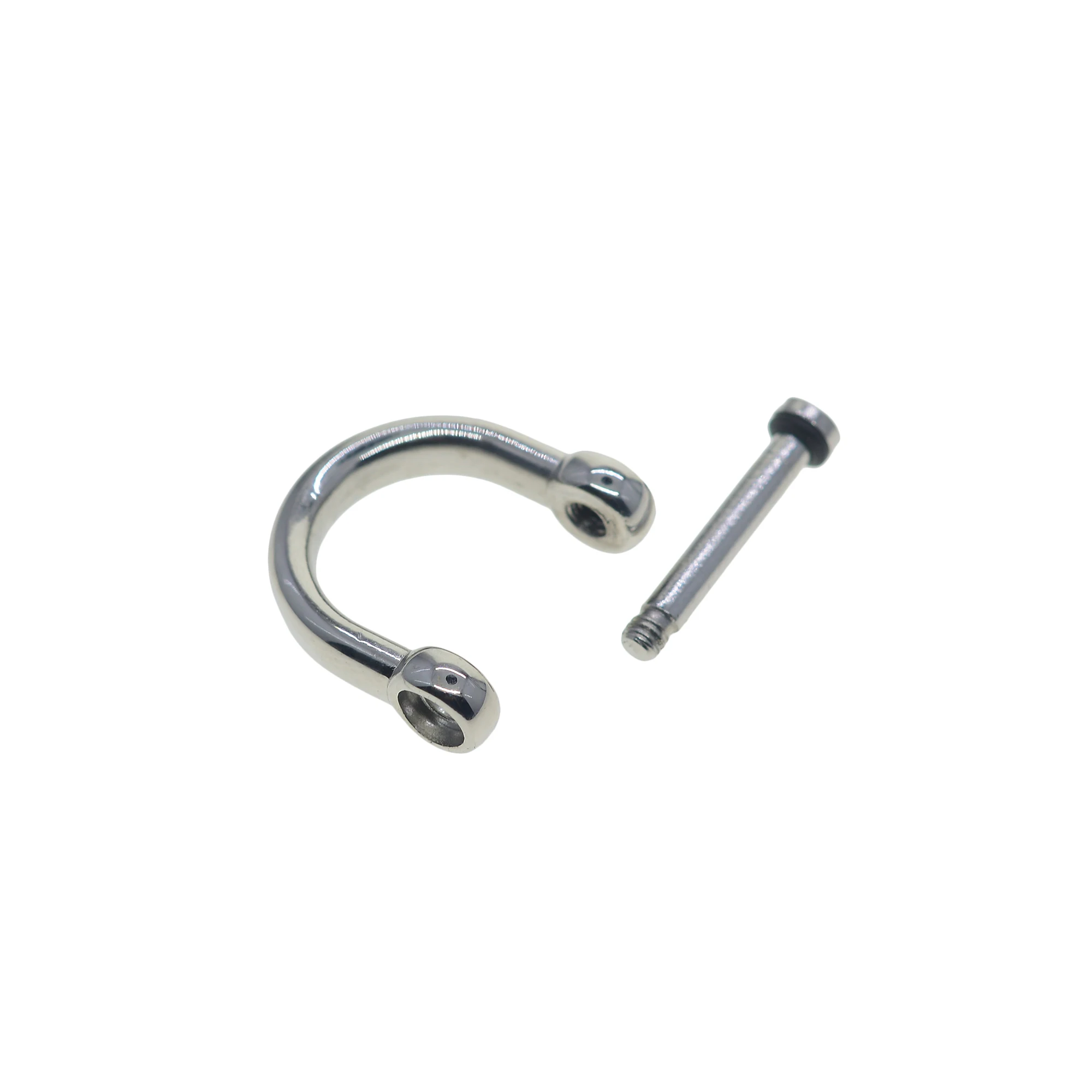 mirror polished small mini 0.5inch stainless steel Screw lock bow U D Shackle Joint Connector FOB KeyChains DIY hooks