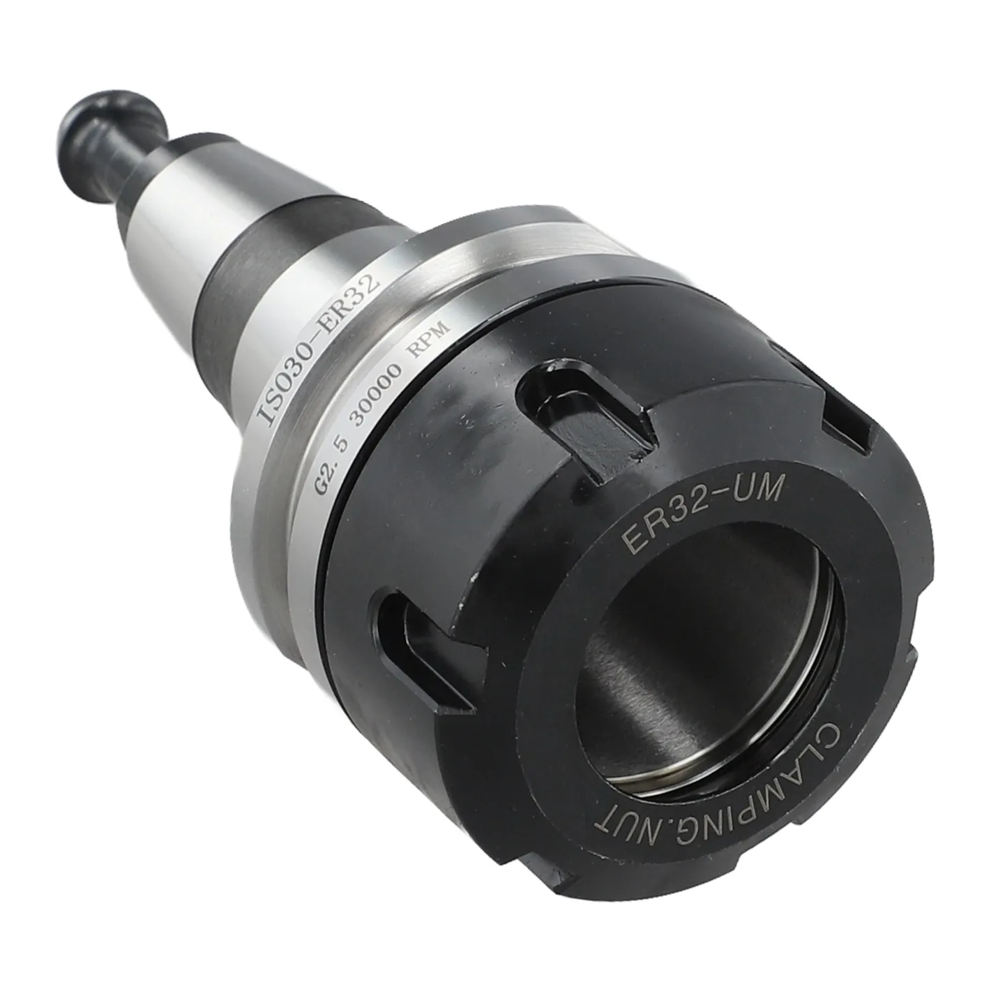 

Balance Collet ER32 Tool Holder CNC Machining Setup Silver And Black Stainless Steel Material Machining Tool Part