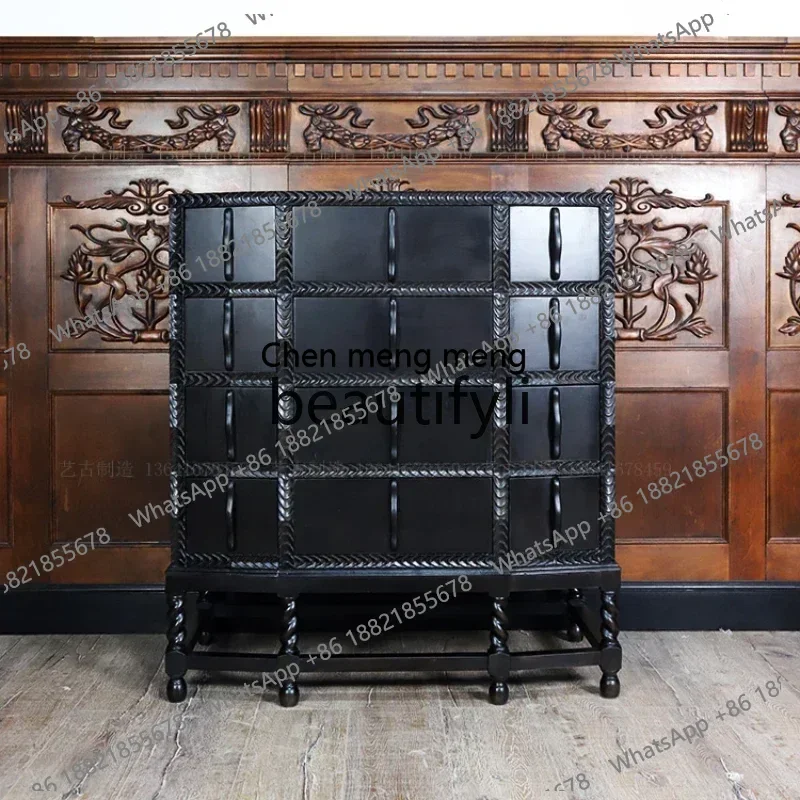 

Modern retro style, solid wood, cabinet storage cabinet, living room, American storage room cabinet