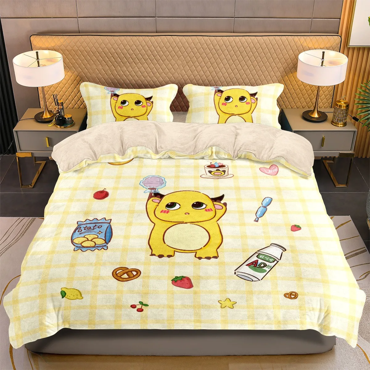 

Cute NAILONG Cartoon Bedding Sets Exquisite Bed Supplies Set Duvet Cover Bed Comforter Set Bedding Set Luxury Birthday Gift
