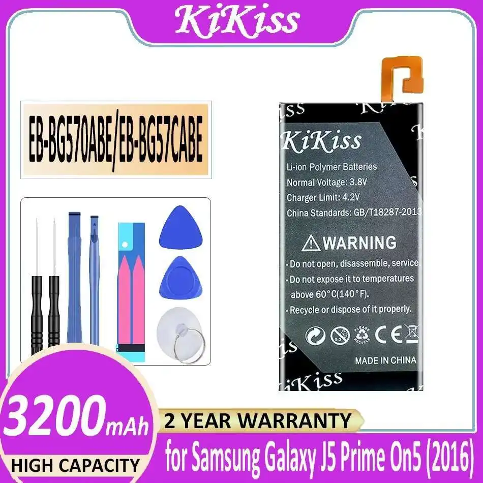 

Mobile Phone Battery EB-BG570ABE EB-BG57CABE 3200Mah For Samsung Galaxy J5 Prime On5 2016 G570F G570Y M G5700 G5510 G5520 G570M