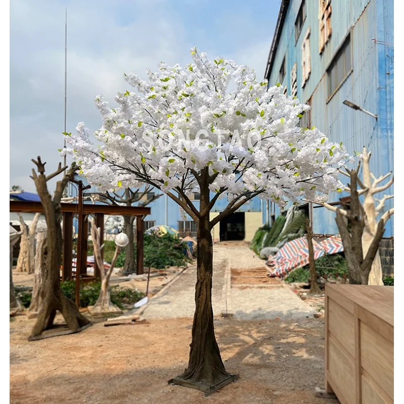 

custom.songtao Customized White Sakura Artificial Flower cherry blossom tree 6ft 7ft 8ft 9ft 10ft Tree For Indoor Outdoor