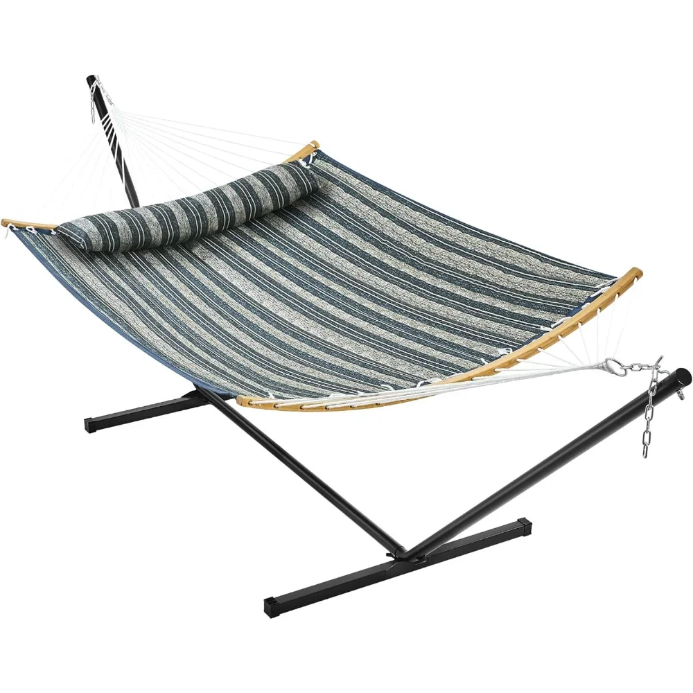 

Hammock with Stand, Heavy-Duty Padded Hammock & Steel Stand Set w/Pillow & Carry Bag, Outdoor/Indoor Hammock with Stand
