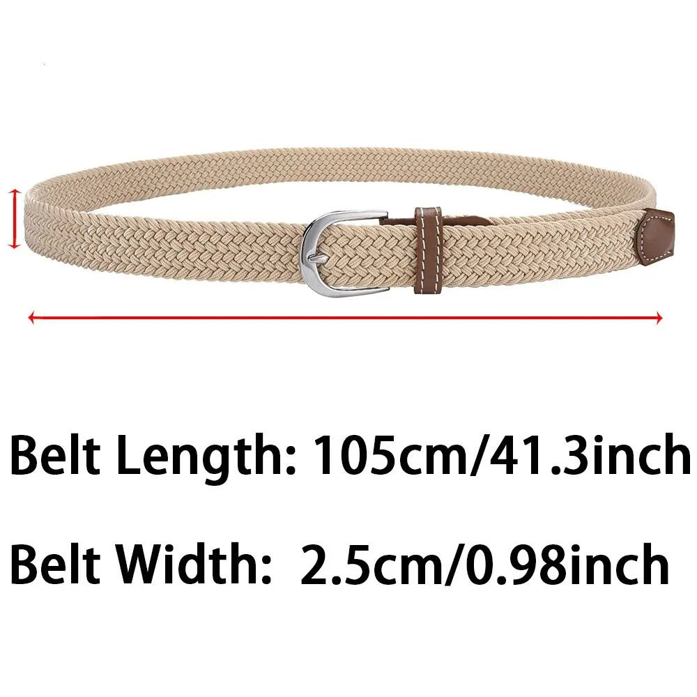 Women\'s Belt Casual Woven Elastic Belt Outdoor Sports Men\'s Belt Climbing Work Belt Jeans Suit Pants Men\'s and Women\'s Universal