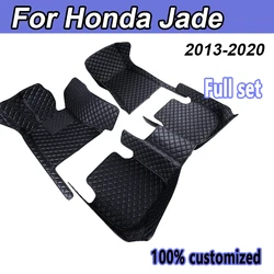 Car Mats For Honda Jade FR4 FR5 2013~2020 Luxury Leather Floor Mat Set Carpet Rug Auto Foot Pads interior parts Car Accessories