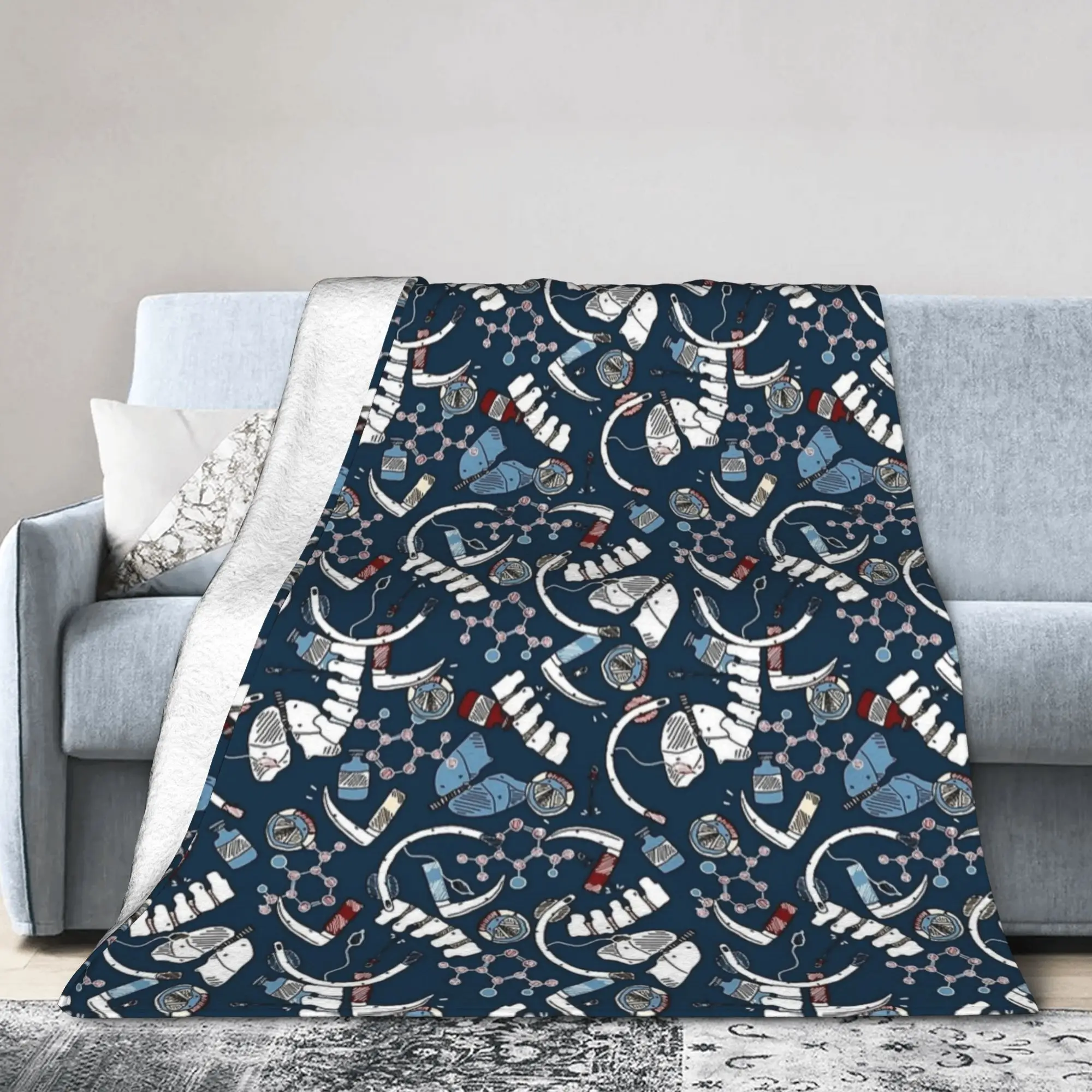 Anesthesia Anesthesiology Medical Blankets Anesthetist Wool Novelty Soft Bedding Throw Blankets for Couch Decoration Restaurant