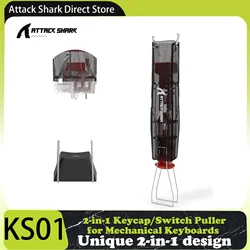 ATTACK SHARK-Extracteur de touches et interrupteur pour claviers de jeu mécaniques, polymérisation sans fil Keycap et dissolvant de commutateur, KS01, 2 en 1