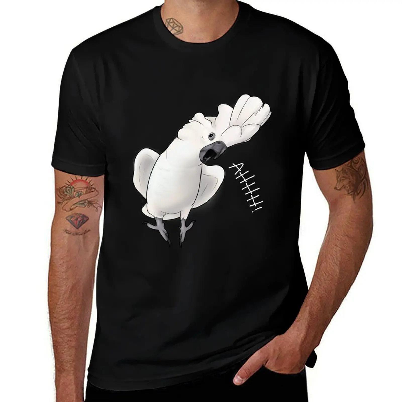 Screaming Cockatoo T-Shirt Large Size Basic Casual T-Shirt