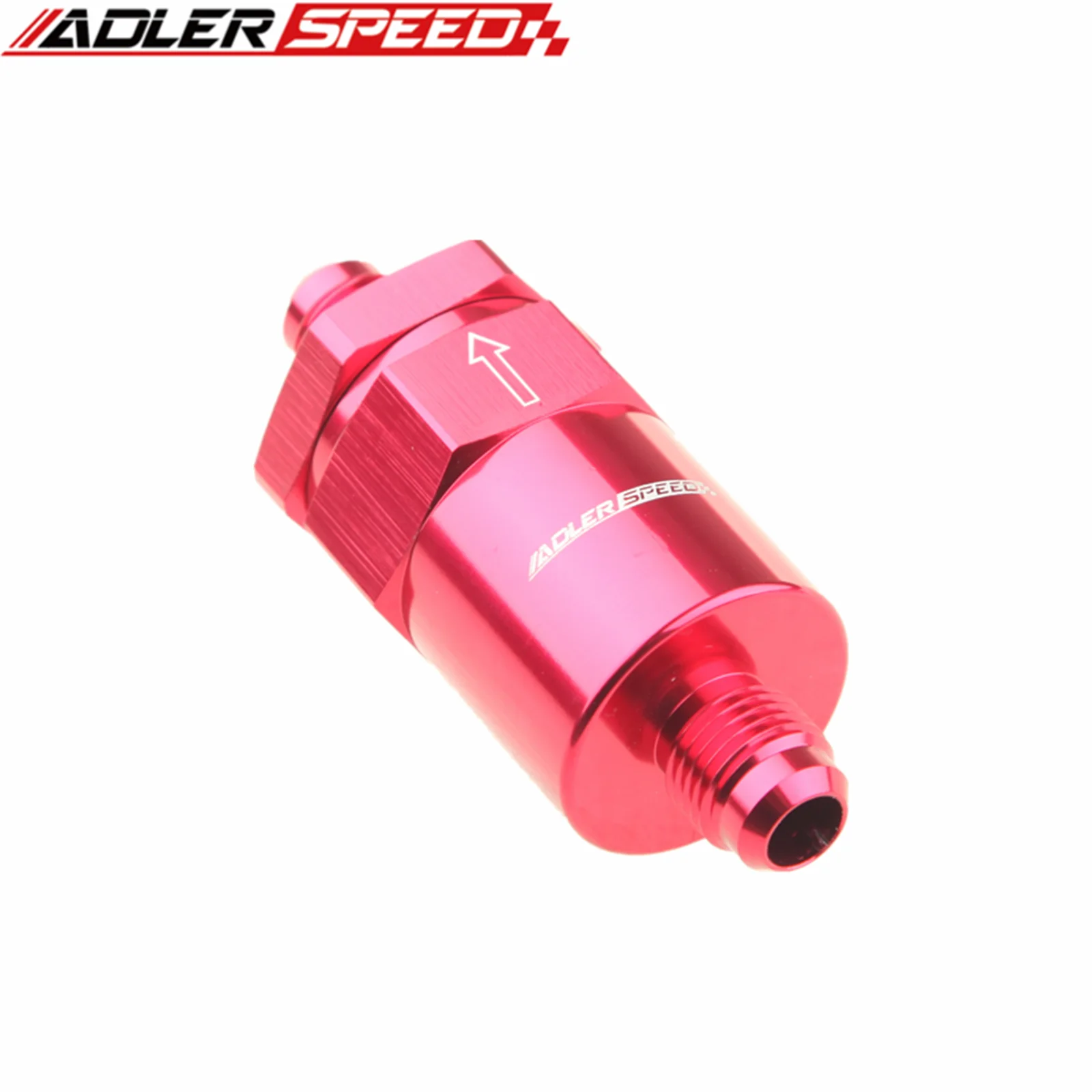 ADLERSPEED 30 Micron -6 AN AN6 Male Fuel Filter Fitting Adapter for Racing Fuel Tank Red