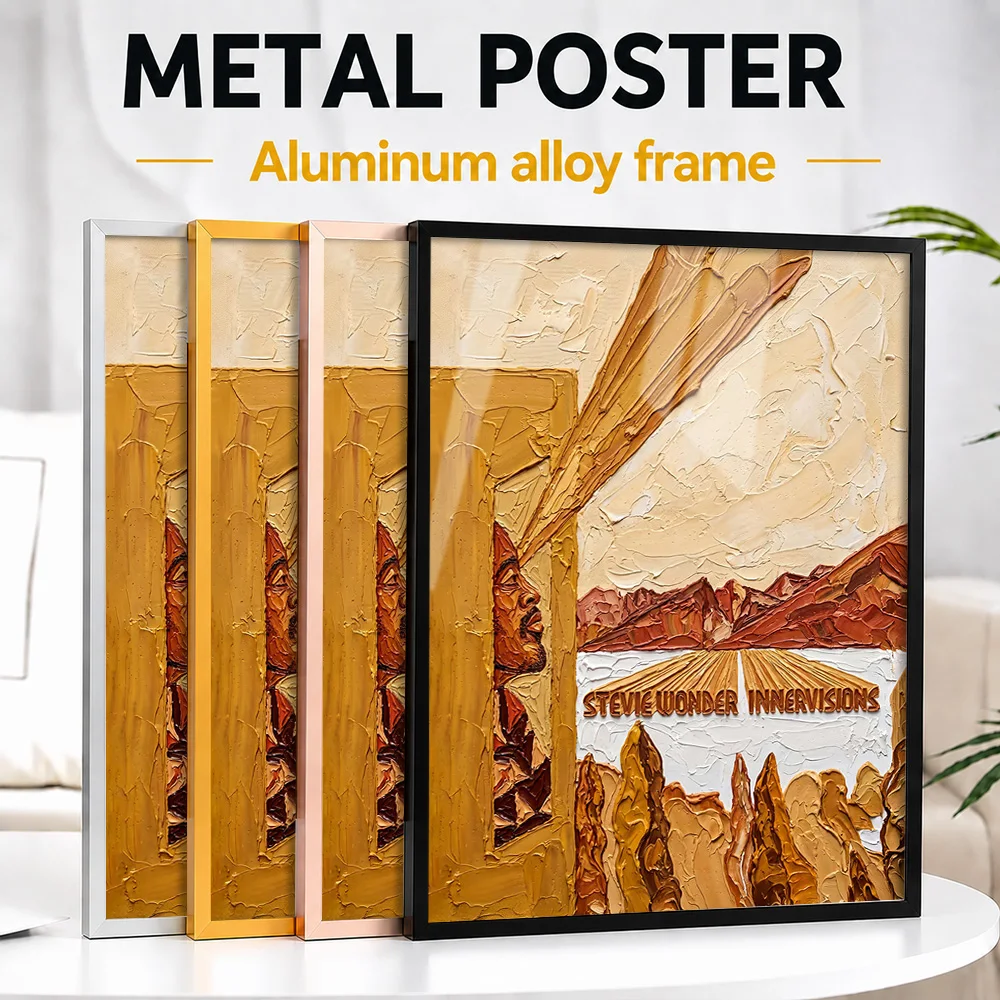 Stevie Wonder Innervisions Album Cover Metal Poster With Aluminum Alloy Frame Customized Vocal Legacy Wall Art For Room Fan Gift