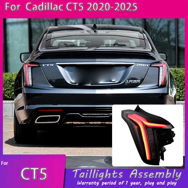 

Car Lights For Cadillac CT5 Taillights 2020-2025 LED Tail Lamp Dynamic Turn Signal Light Car Taillights Assembly