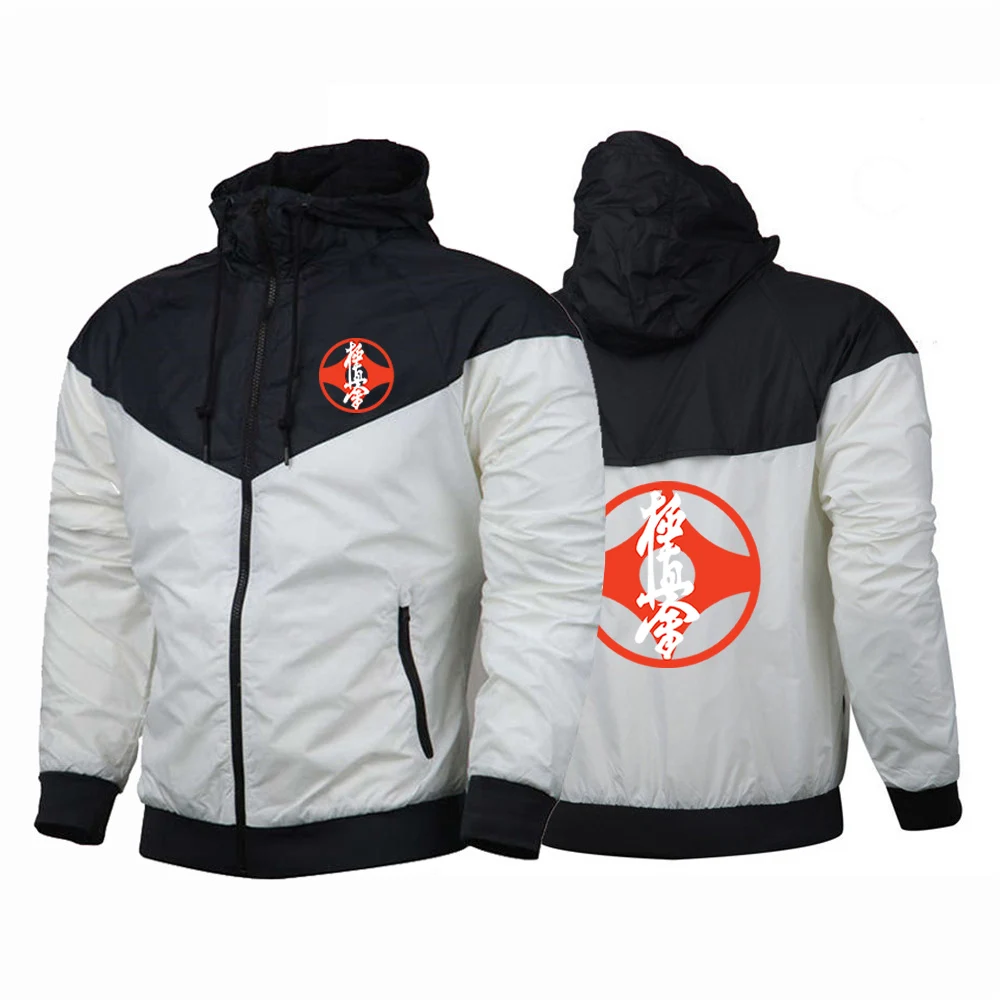 

2025 Spring Autumn Kyokushin Karate Masutatsu Oyama Japan Print Solid Color Patchwork Jacket Mens Windproof Breathable Thin Coat