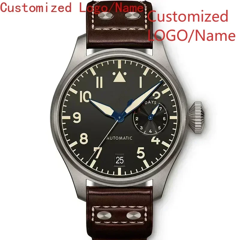 

A88 Store Pilots Мужские механические часы Автоматические модные коричневые кожаные часы из нержавеющей стали Relogio по индивидуальному заказу