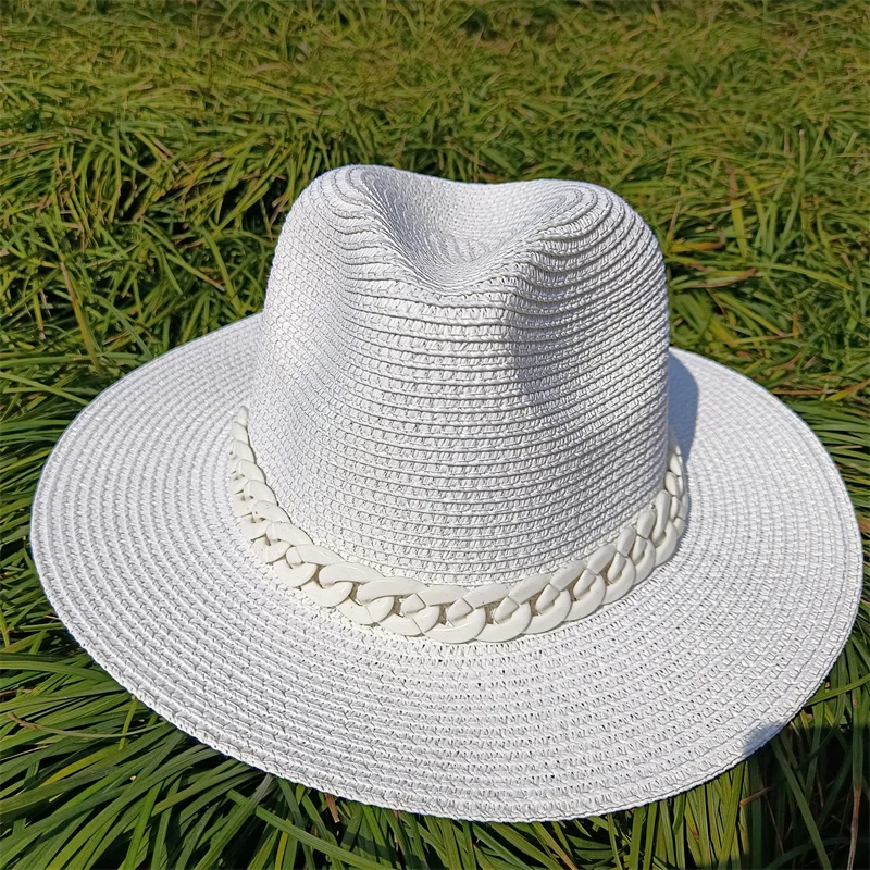 Summer hat new adjustable jazz straw hat for men and women Fedora sun hat beach hat jazz rose jazz hat