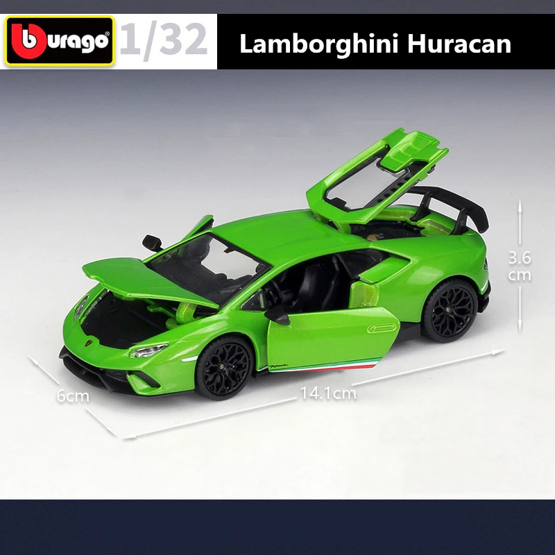 Bburago 1:32 Lamborghini Huracan Performante Alloy Car Model Diecasts Metal Simulation Sound And Light Collection Kids Toy Gifts